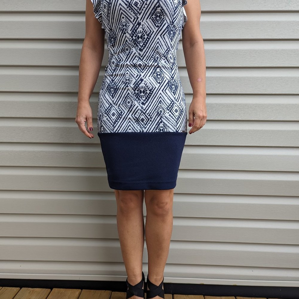 Sexy small size S women's mini dress blue/white for sale